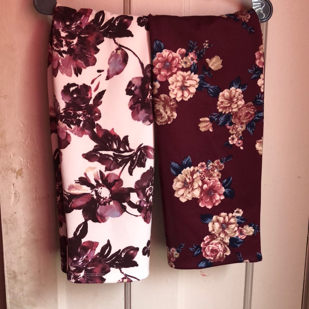 Two pencil skirts floral